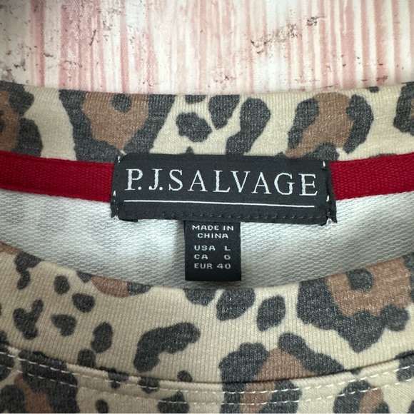PJ Salvage Wild Heart Tan Leopard-Print French Terry Top - Picture 9 of 14